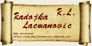 Radojka Lacmanović vizit kartica